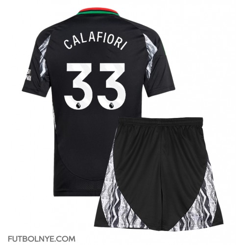 Camiseta Arsenal Riccardo Calafiori #33 Visitante Equipación para niños 2024-25 manga corta (+ pantalones cortos)